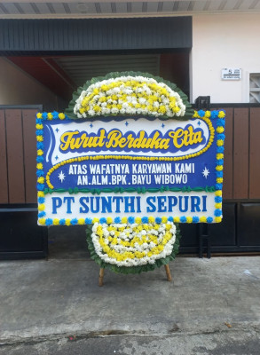 Papan Bunga Duka di Balai Jaring